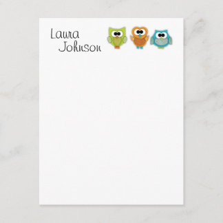 Owl Flat Notecard