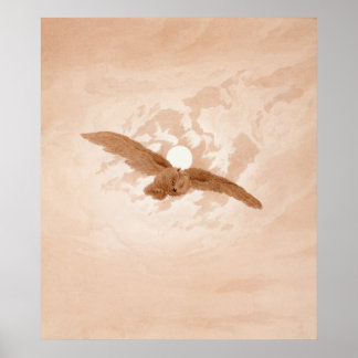 Owl Flying against a Moonlit Sky Caspar Friedrich Poster