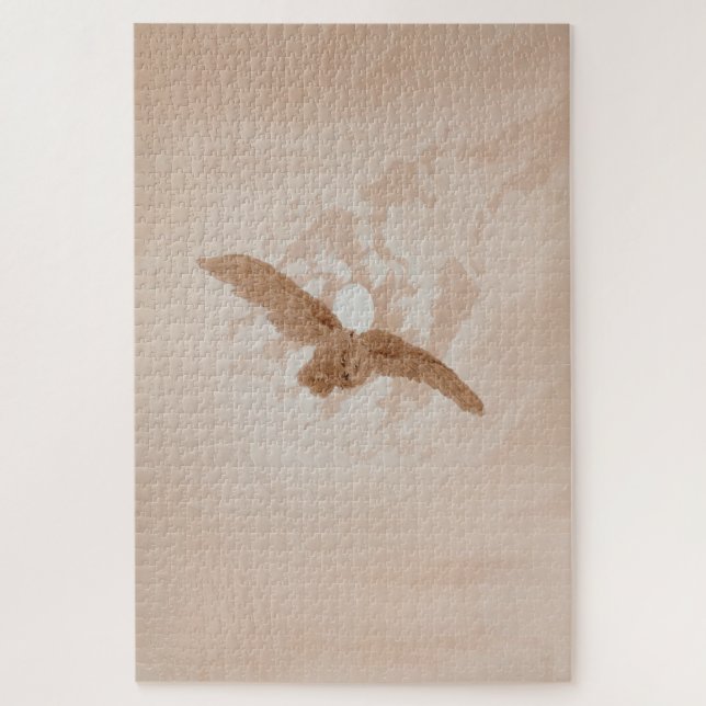 Owl Flying Against a Moonlit Sky – Friedrich Jigsaw Puzzle (Vertical)