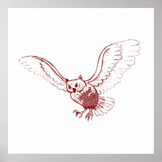 Owl Flying Poster