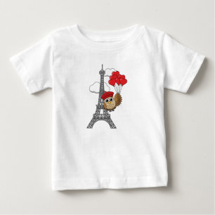 Owl Flying with Heart Balloons in Paris Baby T-Shirt