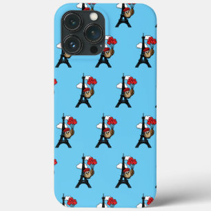 Owl Flying with Heart Balloons in Paris iPhone 13 Pro Max Case