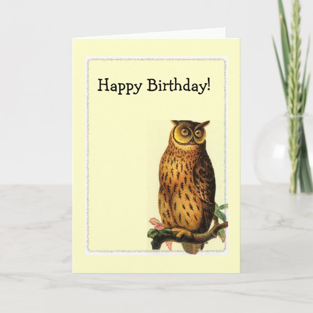 Owl Frame, Happy Birthday! Card (Front)