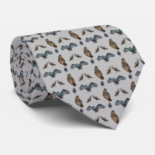 Owl Frenzy Tie (Grey)