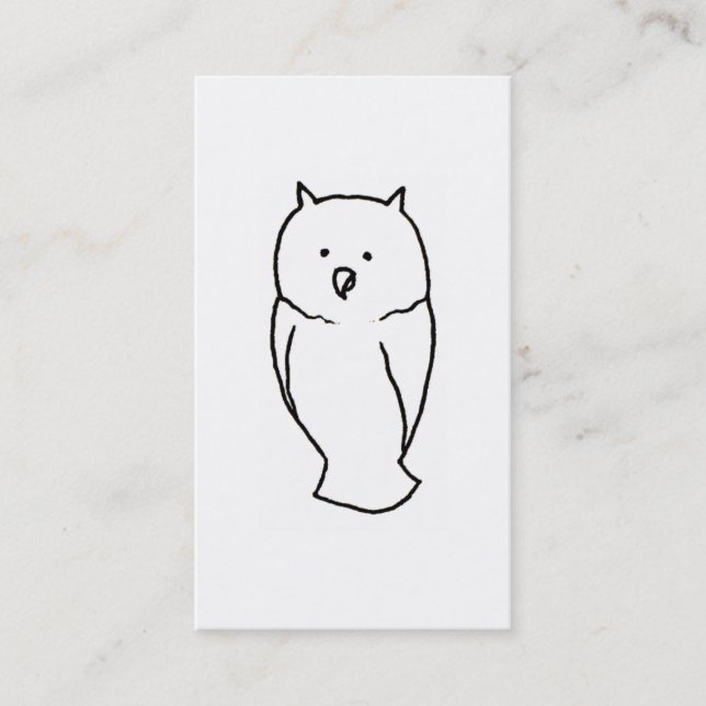 Owl - Fun cute totem line drawing art CUSTOMIZE IT Business Card (Front)