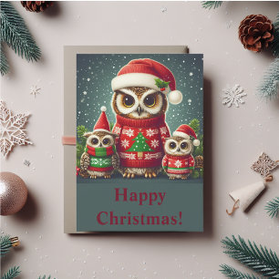 Owl fun holiday card