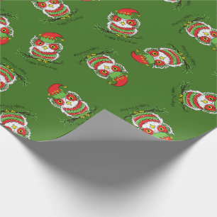Owl Funny Christmas Cute Holiday Wrapping Paper