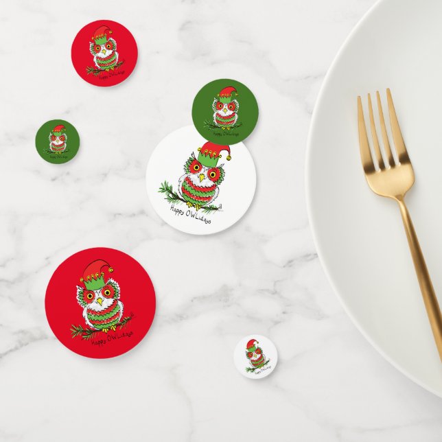 Owl Funny Christmas Cute Kids Confetti (Group)