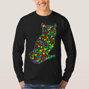 Owl Funny Puzzle Animals Autism Awareness T-Shirt