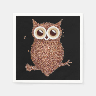 Owl Gift Coffee Owl Beans Coffee Lover Premium Napkin