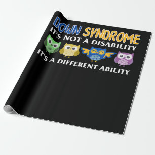 Owl Gift   Down Syndrome Mum Awareness Unique Owl Wrapping Paper