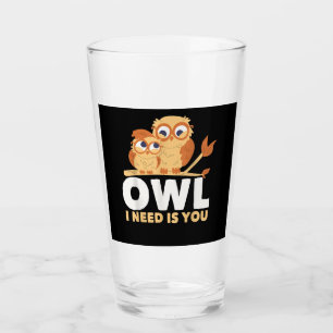 Owl Gift Great Cute Owl Bird Lovers Glass
