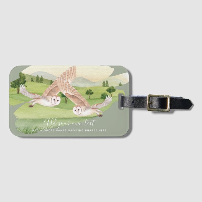 OWL GIFTS - Personalised Luggage Tag (Front Horizontal)