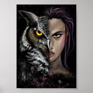 Owl Girl - Emotion Collection Poster - Painting