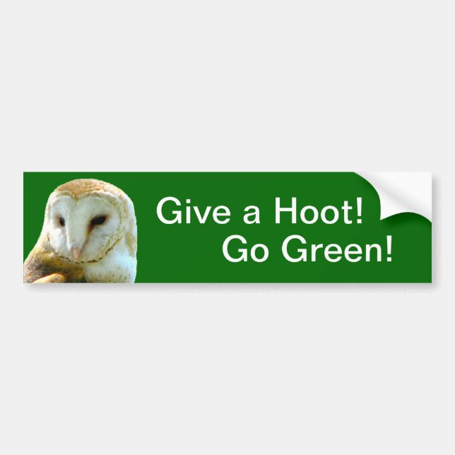 Owl Give Hoot Bumper Sticker (Front)