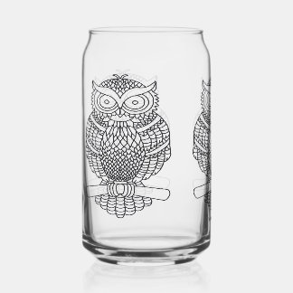 Owl - Glass Can
