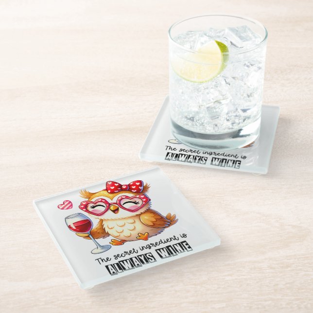 Owl Glass Coaster (Angled)