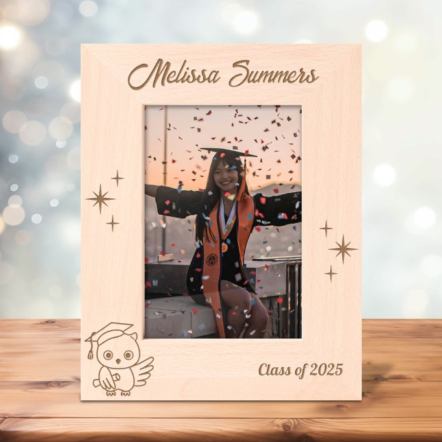 Owl Graduation Hat Scroll 5x7 Etched Frames (Creator Uploaded)