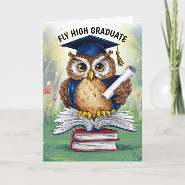 Owl Graduation Personalised Card (Front)