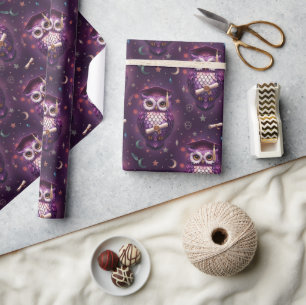 Owl Graduation Wrapping Paper