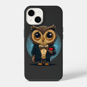 Owl Groom in Love: Perfect Valentine's Day Gift iPhone 14 Case