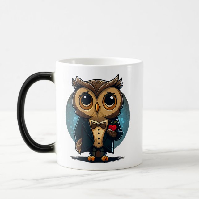 Owl Groom in Love: Perfect Valentine's Day Gift Magic Mug (Left)