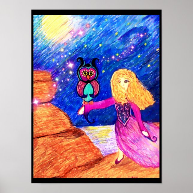 Owl Guardian Illustration by Carol Zeock Poster (Front)