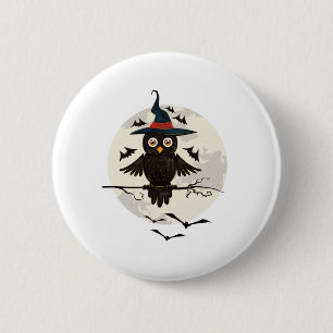 Owl Halloween 6 Cm Round Badge