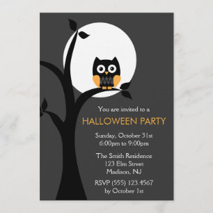 Owl Halloween Party Invitations