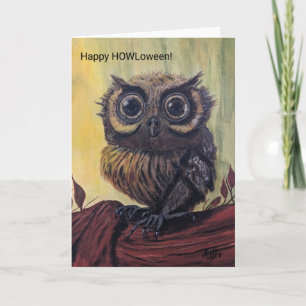 Owl Halloween Stndrd, 5" x 7" Folded Greeting Card