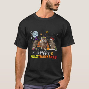 Owl Halloween Thanksgiving Christmas Hallothanksma T-Shirt