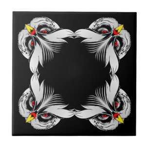Owl head ceramic tile