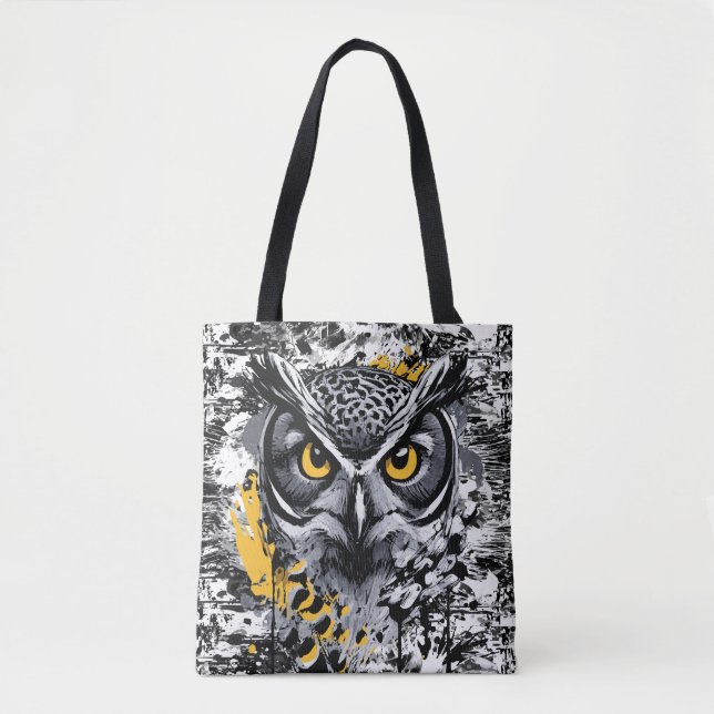 Owl Head - Owl Tote Bag - Cute Owl Tote Bag  (Front)