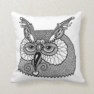Owl Head Zendoodle Cushion
