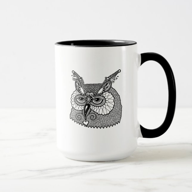Owl Head Zendoodle Mug (Right)