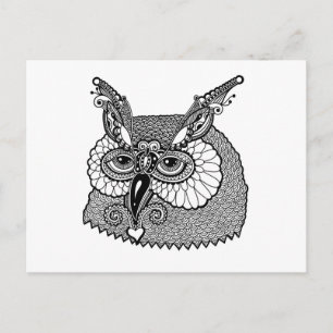 Owl Head Zendoodle Postcard