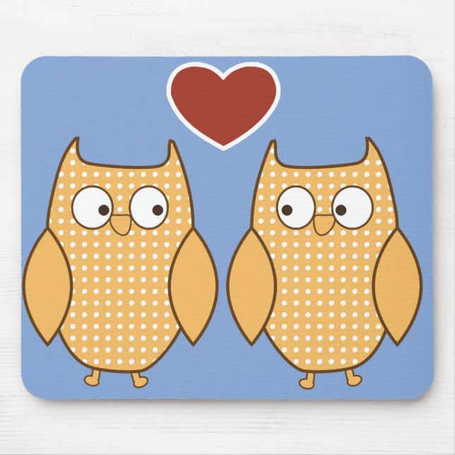 Owl heart love mouse pad (Front)