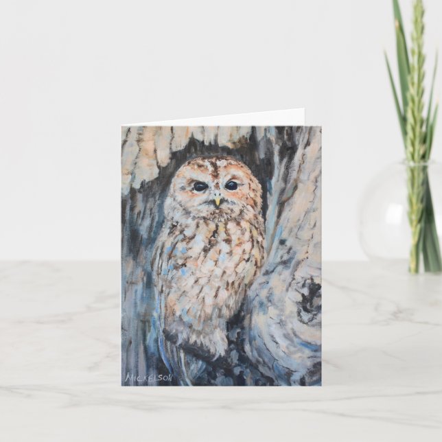 Owl Hideout Original Art All Occasion Card (Front)