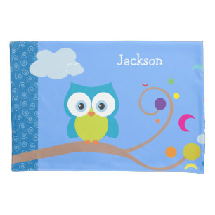 Owl Hoot Large Eye Pattern Boy Pillowcase
