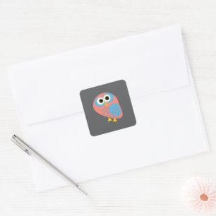 Owl hootie square sticker