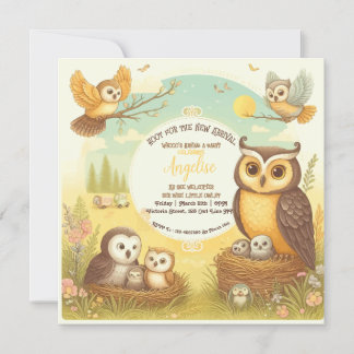 Owl Hoots Baby Shower Invitation