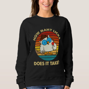 Owl How Many Licks Does It Take Retro Vintage 1 Sweatshirt