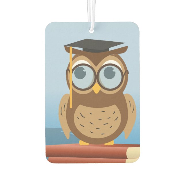 Owl illustration car air freshener (Back)