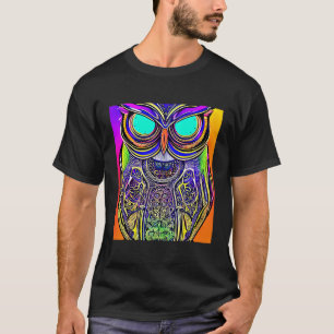 Owl Illustration Colourful Artistic Owl Lover T-Shirt