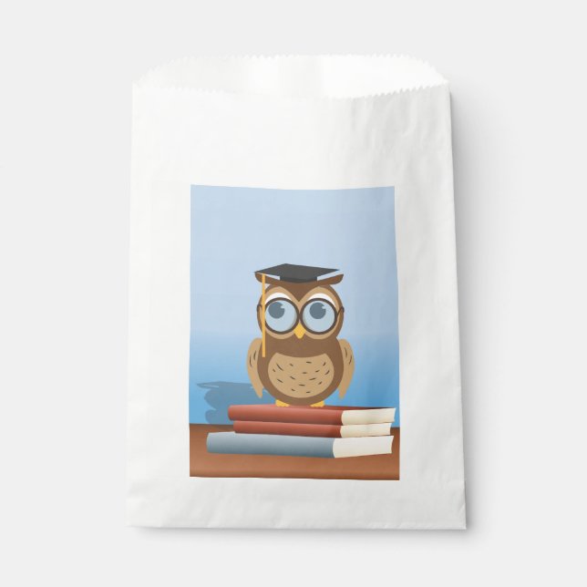 Owl illustration favour bag (Front)