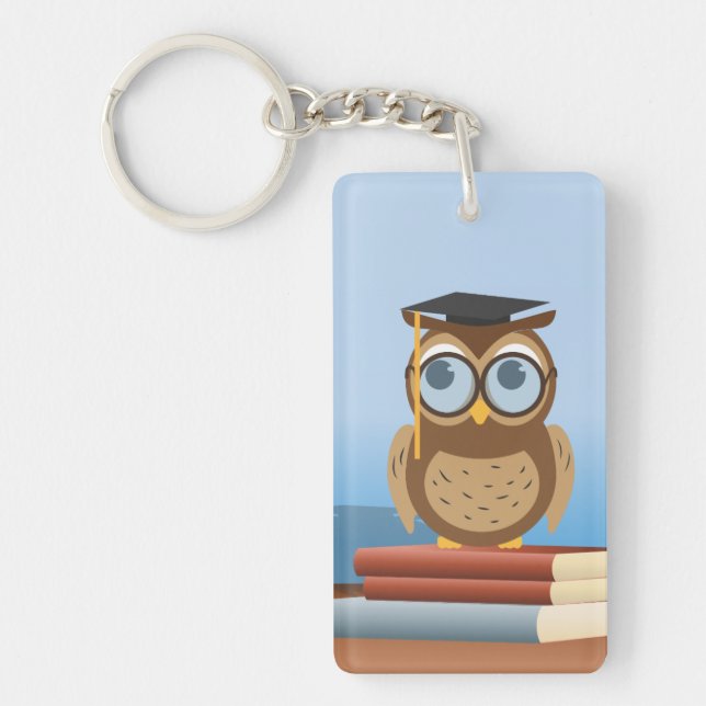 Owl illustration key ring (Front)