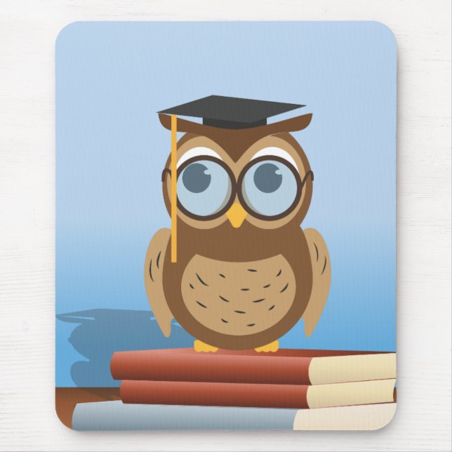 Owl illustration mouse pad (Front)