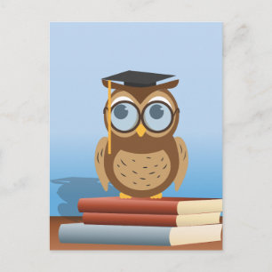 Owl illustration postcard