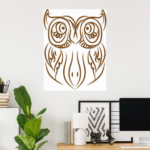 Owl Illustration Poster