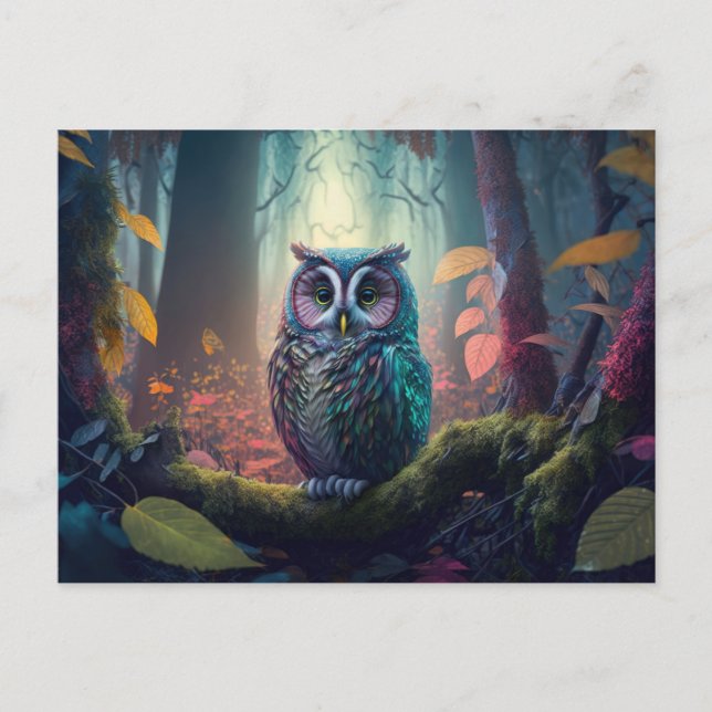 Owl in a Forest Postcard (Front)